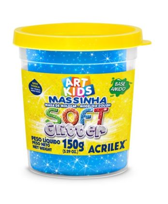 MASSA DE MODELAR C/ GLITTER AZUL