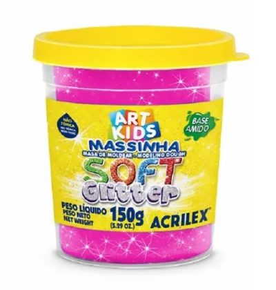 MASSA DE MODELAR C/ GLITTER ROSA