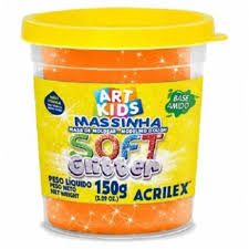 MASSA DE MODELAR C/ GLITTER LARANJA