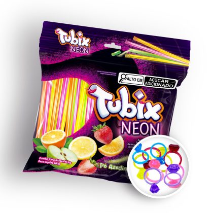 TUBIX NEON COM ANEL PACOTE C/100 UN