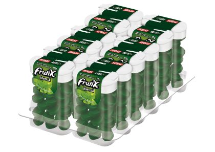 CONFEITO FRUTIX FRASCO HORTELA DP  C