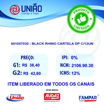 BLACK RHINO CARTELA DP C/12 UN