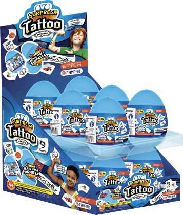 OVO SURPRESA TATTOO MENINO DP C/12 U