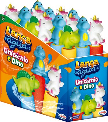 LANCA AGUA DINO E UNICORNIO DP C/15